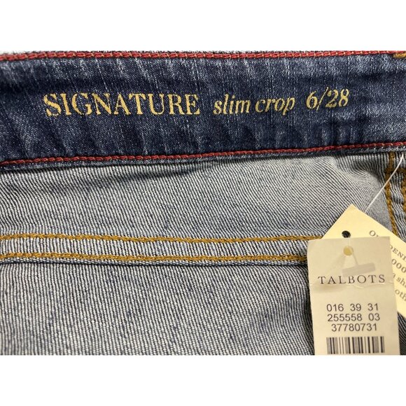 Talbots Womens Signature Slim Crop Jeans Medium Wash Stretch Denim Sz 6/28 - New - Picture 6 of 9